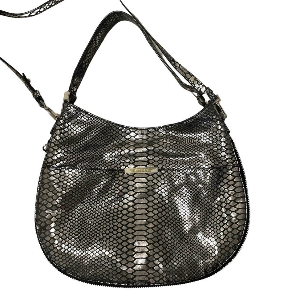 Milly Metallic Mirrored Python Expandable Hobo Bag - image 2